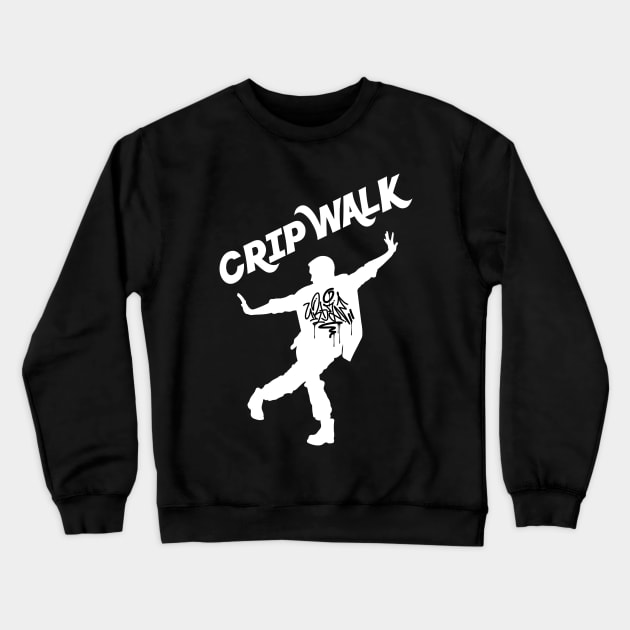 Funny Hiphop Guy Doing Crip Walk Dance All The Time Crewneck Sweatshirt by Mochabonk